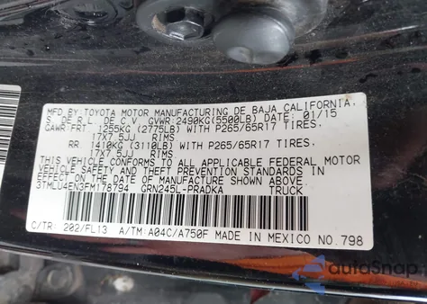 2015 Toyota Tacoma Base V6 из США, поврежденный, VIN 3TMLU4EN3FM178794